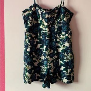 Bustier floral print romper